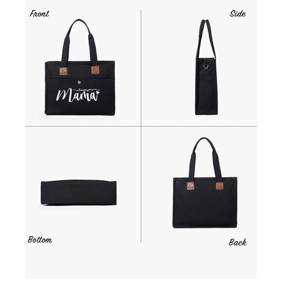 🖤 “I Love You Mama” Tote & Silver Keychain Gift Set – Brand New - Picture 4 of 9